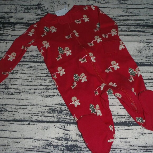 Gymboree Gingerbread Boy 0-3 Month Sleeper Footed Pajama Sleepwear NWT - Picture 1 of 3